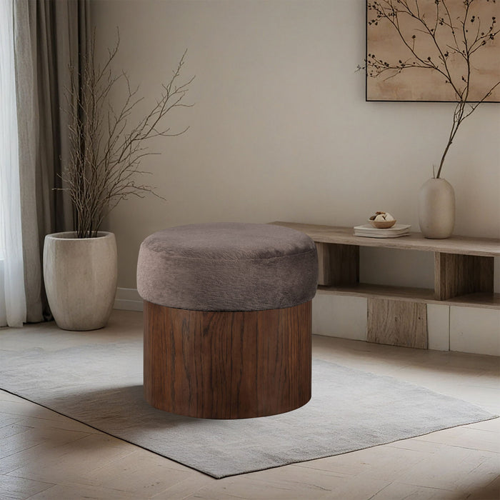 Nimes - Ottoman / Stool With Brown Base - Simple Home Plus