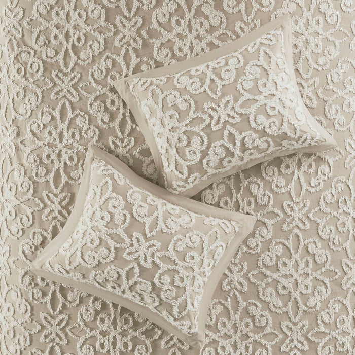 Sabrina - 3 Piece Tufted Bedspread Set - Taupe - Simple Home Plus