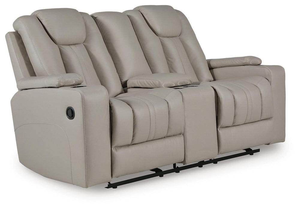 Elevate Edges - Glide Reclining Loveseat With Console - Coin - Simple Home Plus