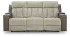 WhipLash - Sisal - Power Reclining Sofa With Adj Headrest - Simple Home Plus