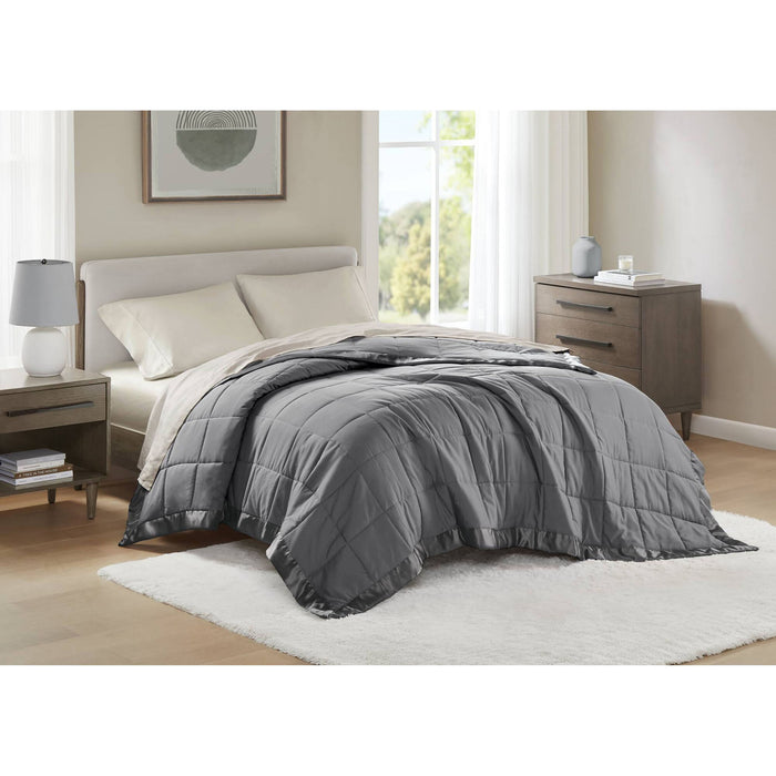 Windom - All Season Hypoallergenic Blanket With 3M Scotchgard - Charcoal - Simple Home Plus