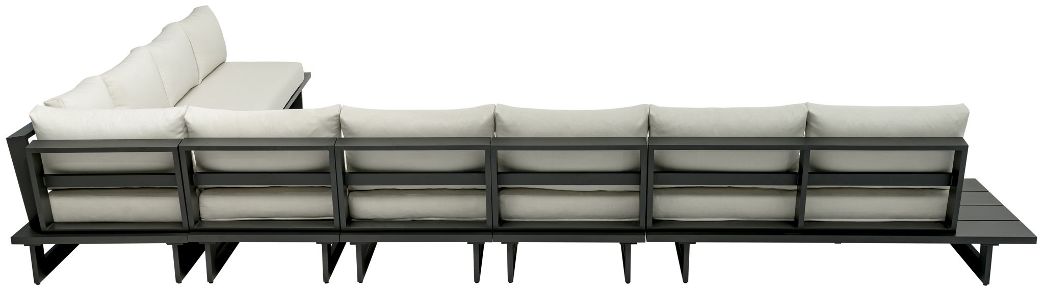 Maldives - 7 Piece Water Resistant Outdoor Patio Modular Sectional With Gray Base - Simple Home Plus