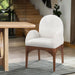 Waldorf - Boucle Dining Arm Chair With Brown Legs - Simple Home Plus