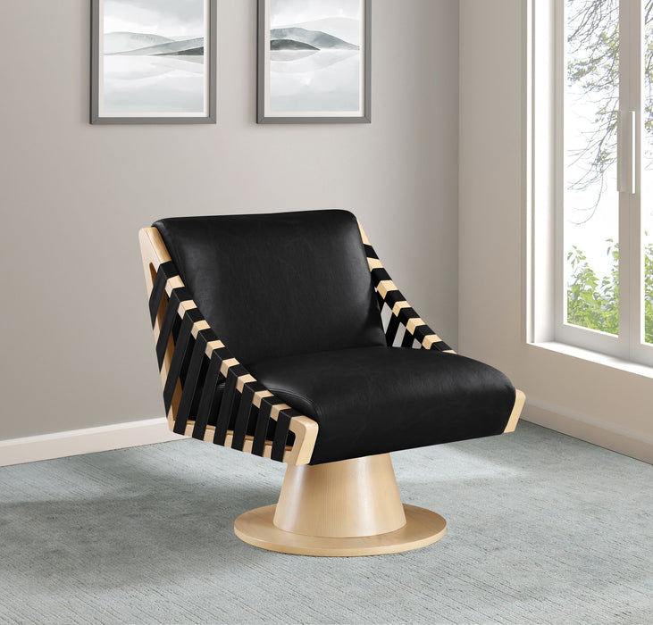 Millwin - Swivel Accent Chair With Natural Base - Simple Home Plus