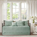 Tuscany - Twin 6 Piece Reversible Scalloped Edge Daybed Cover Set - Seafoam - Simple Home Plus
