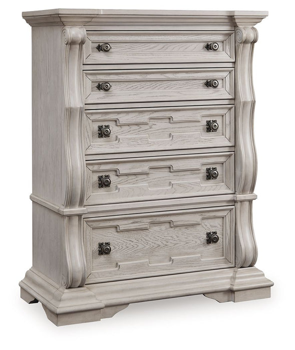 Bruchandi - Antique White - Five Drawer Chest - Simple Home Plus
