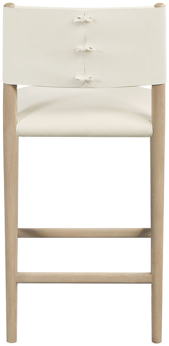 Andie - Vegan Leather Upholstered Counter Stool - Natural Base - Simple Home Plus
