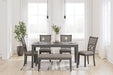 Wrenning - Dining Room Table Set (Set of 6) - Gray - Simple Home Plus