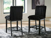 Mervannie - Upholstered Barstool (Set of 2) - Black - Simple Home Plus