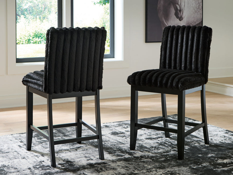 Mervannie - Upholstered Barstool (Set of 2) - Black - Simple Home Plus