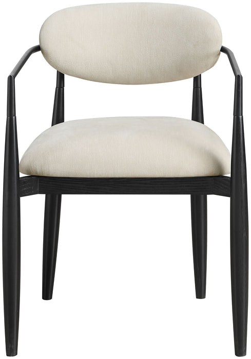 Riccio - Fabric Dining Arm Chair (Set of 2) - Black Frame - Simple Home Plus