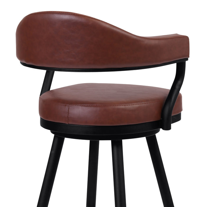 Justin - Swivel Vintage Bar Stool With Metal Legs - Simple Home Plus