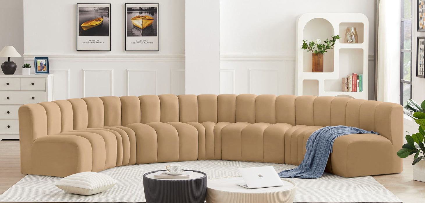Arc - Velvet 7 Piece U-Shaped Modular Sofa - Simple Home Plus