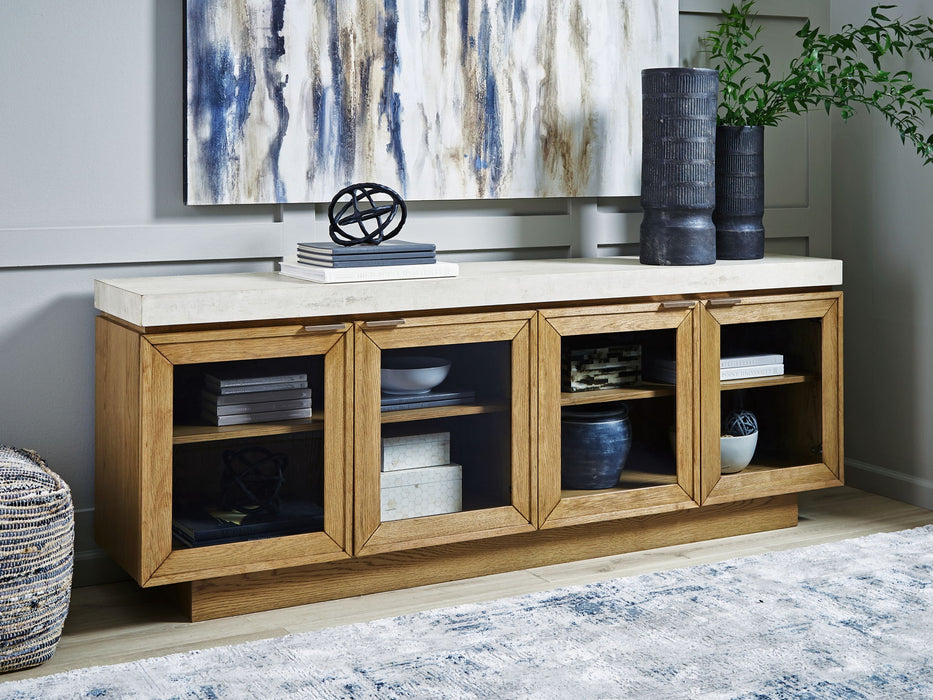 Adanworth - Accent Cabinet - Light Brown / Gray - Simple Home Plus