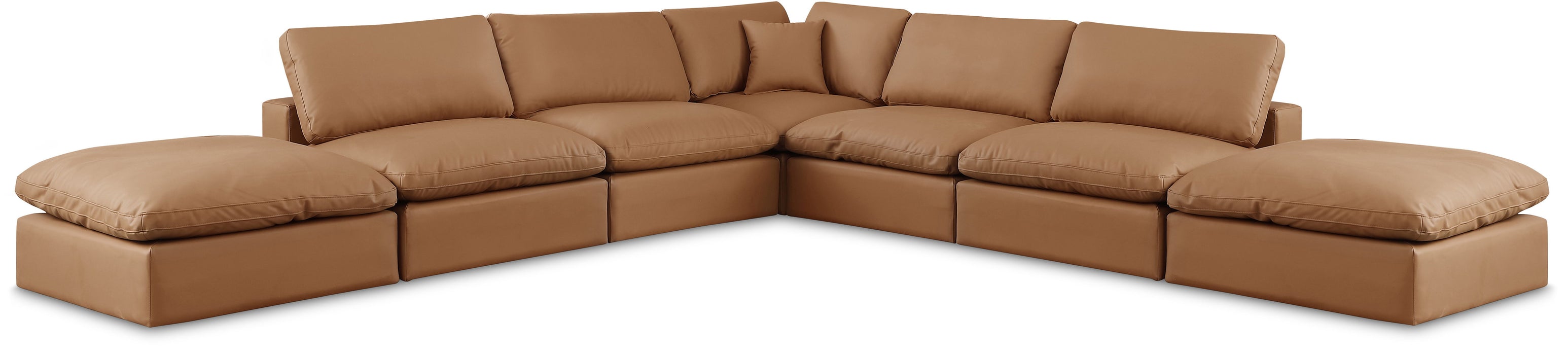 Comfy - 7 Piece Faux Leather Modular Corner Sectional - Simple Home Plus