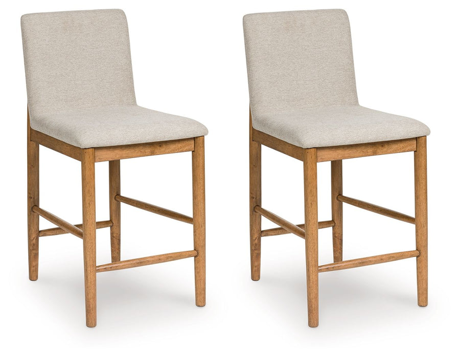 Isanti - Light Brown - Upholstered Barstool (Set of 2) - Simple Home Plus