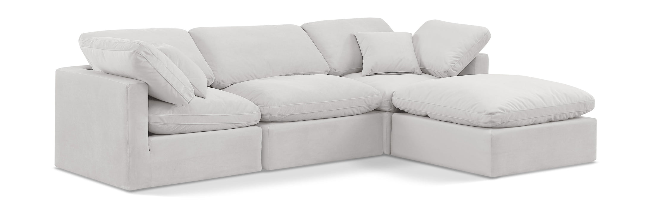 Indulge - Velvet 4 Piece Modular Sectional With Chaise - Simple Home Plus