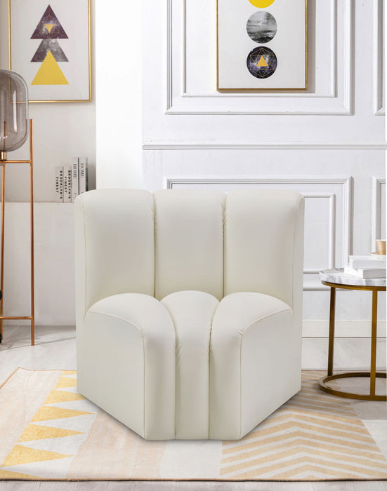 Arc - Faux Leather Curved Corner Chair - Simple Home Plus