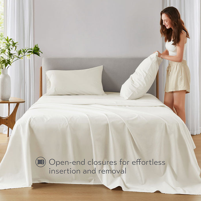 Cotton 144TC - Queen Solid Sheet Set - Ivory - Simple Home Plus