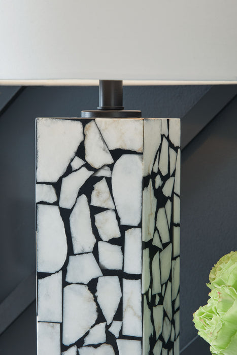 Macaria - White / Black - Marble Table Lamp - Simple Home Plus