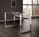Hartford - Glass Top Writing Desk - Chrome - Simple Home Plus