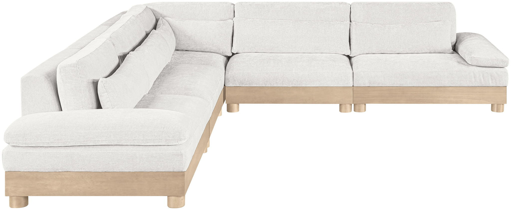 Turin - Chenille Fabric Upholstered Modular Sectional - White - Simple Home Plus