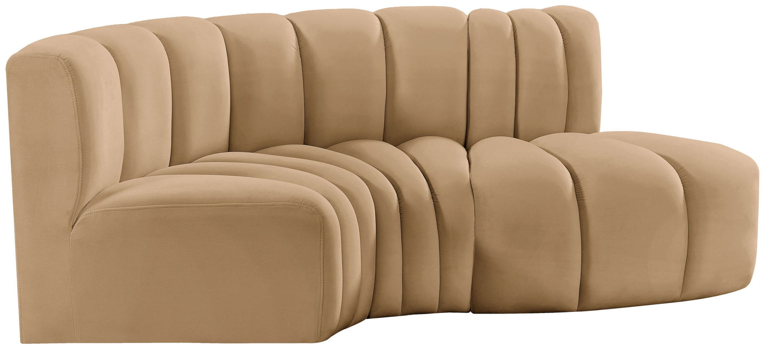 Arc - Velvet 3 Piece Modular L-Shaped Sofa - Simple Home Plus