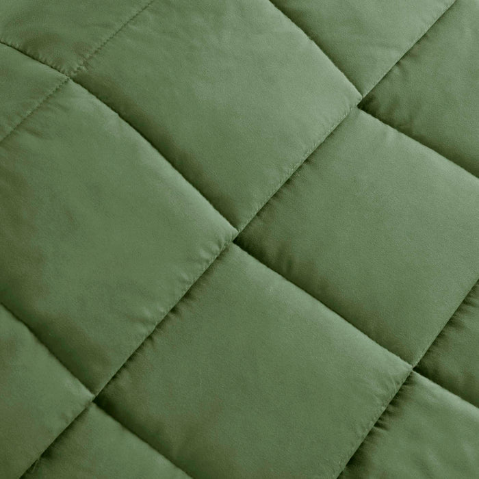 Windom - King Lightweight Down Alternative Blanket With Satin Trim - Green - Simple Home Plus