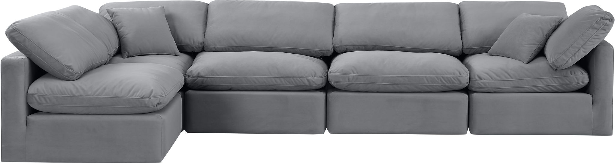 Indulge - Velvet 5 Piece Modular Sectional - Simple Home Plus