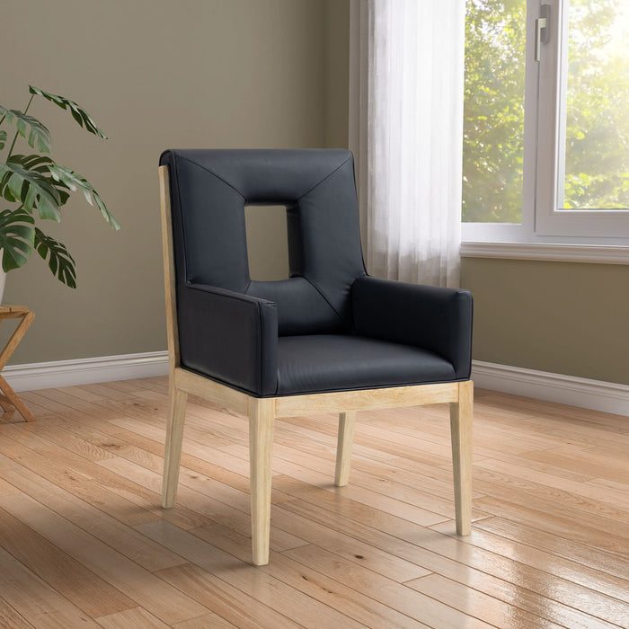 Gwendolyn - Faux Leather Dining Arm Chair With Natural Frame - Simple Home Plus