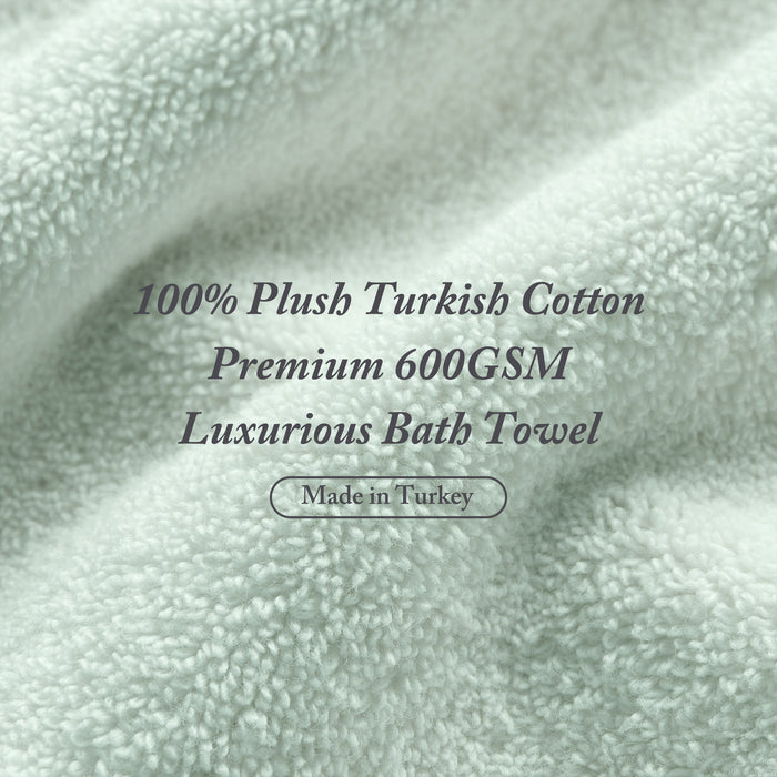 Turkish - 6 Piece Bath Towel Set - Seafoam - Simple Home Plus