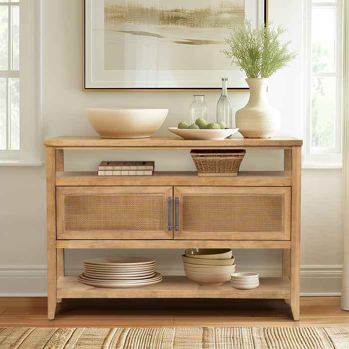 Naomi - 2 Door Storage Console Table - Honey - Simple Home Plus