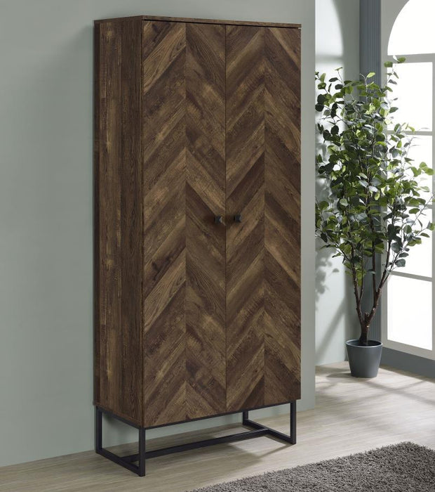 Carolyn - 2 Door Engineered Wood Accent Cabinet - Rustic Oak - Simple Home Plus