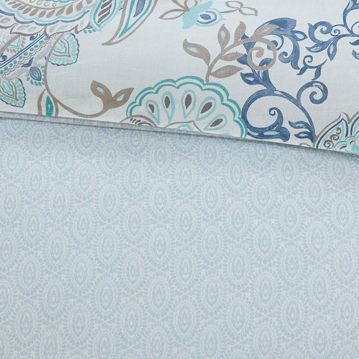 Isla - King 3 Piece Printed Reversible Duvet Cover Set - Blue - Simple Home Plus