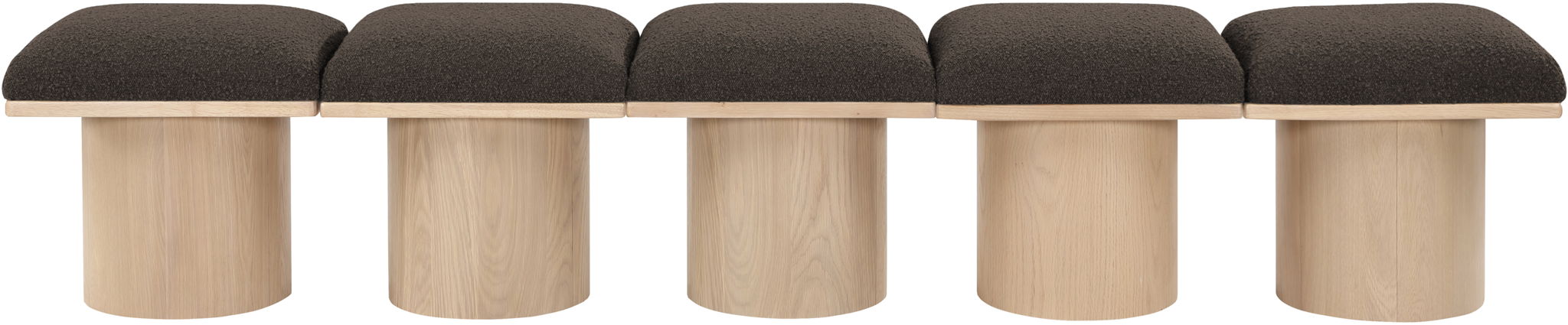 Pavilion - 5 Piece Modular Bench With Natural Base - Simple Home Plus