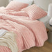 Avril - Full/Queen Fluffy Ribbed Plush Comforter Set - Pink - Simple Home Plus