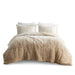 Brielle - Ombre Shaggy Long Fur Twin Comforter Mini Set - Natural - Simple Home Plus