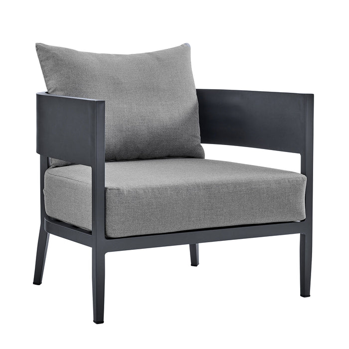 Menorca - 4 Piece Outdoor Dark Gray Aluminum & Fabric Outdoor Conversation Set - Simple Home Plus