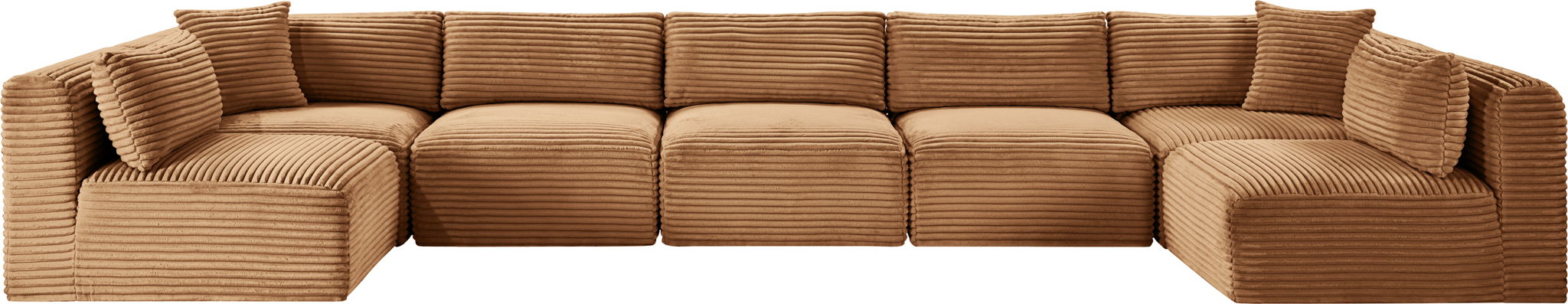 Shaggy - Fabric 7 Piece Modular U-Shaped Armless Sectional - Simple Home Plus