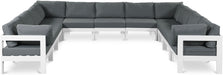 Nizuc - Outdoor Patio 11 Piece Modular Sectional With White Frame - Simple Home Plus
