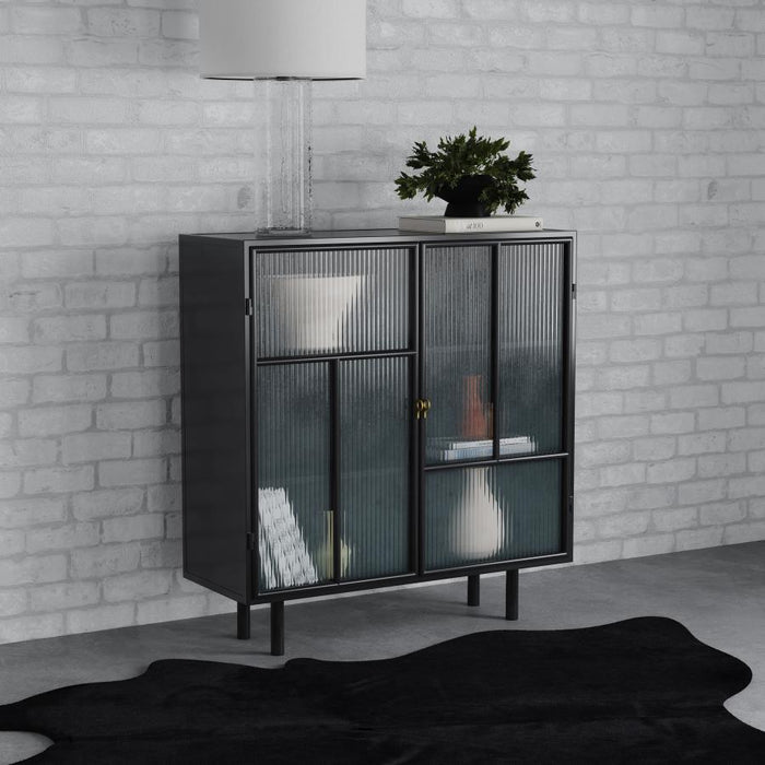Dalia - 2 Door Accent Storage Cabinet With Shelving - Black - Simple Home Plus