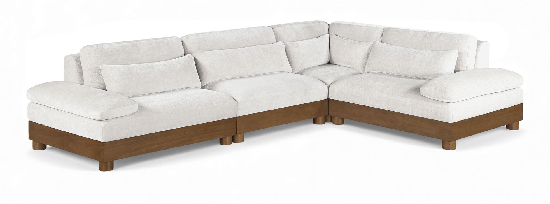Turin - Chenille Fabric Upholstered Modular Sectional - Cream - Simple Home Plus
