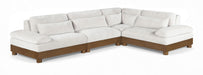 Turin - Chenille Fabric Upholstered Modular Sectional - Cream - Simple Home Plus
