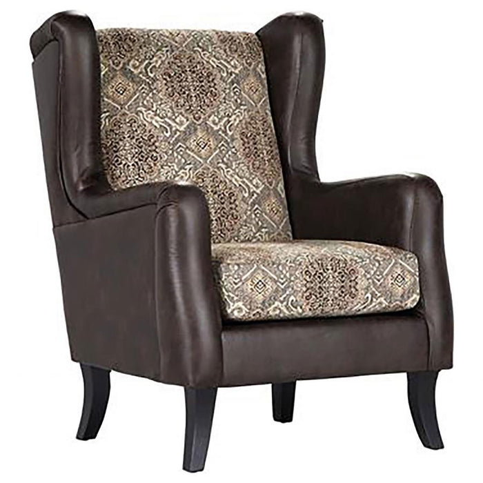 Elmbrook - Upholstered Wingback Accent Club Chair - Brown - Simple Home Plus