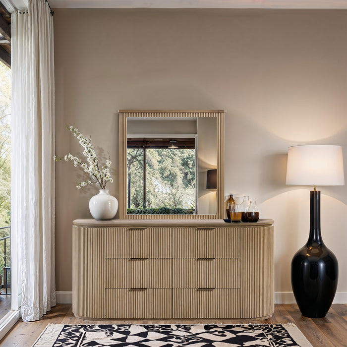 Astrid - Solid Wood And Oak Veneer Dresser - Simple Home Plus