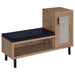Teller - 1-Door Entryway Shoe Storage Bench - Natural Oak - Simple Home Plus