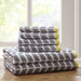Nadia - 6 Piece Jacquard Towel Set - Gray - Simple Home Plus