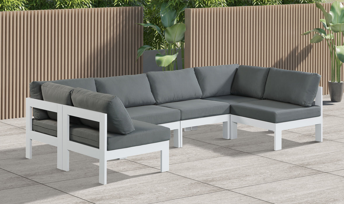 Nizuc - Outdoor Patio 6 Piece Modular Sectional With White Frame - Simple Home Plus