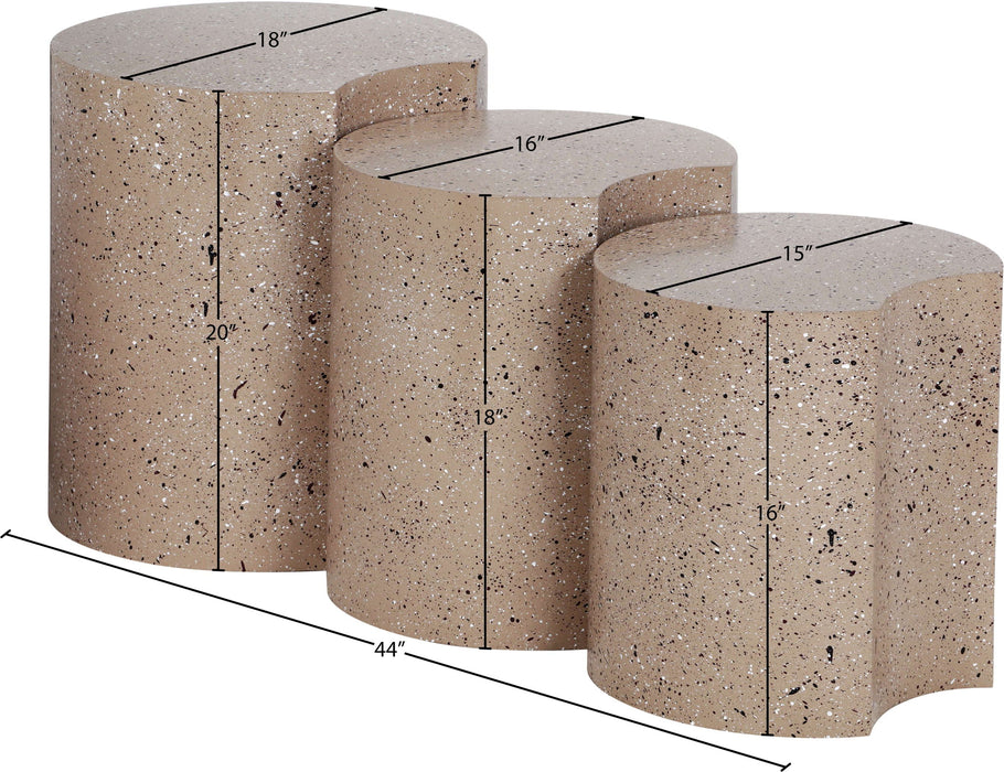 Dimple - 3 Piece Modular End Table - Terazzo Finish