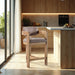 Sacha - Linen Stool With Natural Base - Simple Home Plus